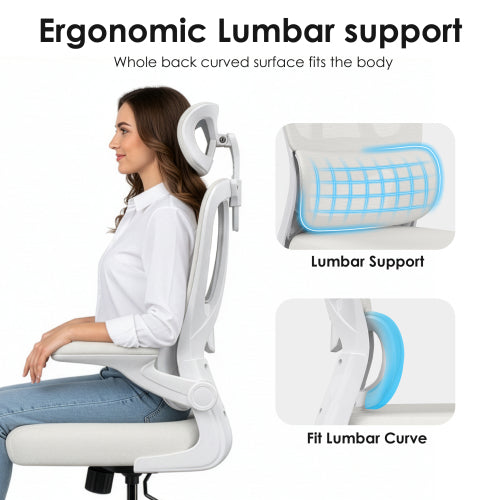 Chair, Desk Chair with Headrest and Lumbar Support, High Back Swivel Home Office Chair with Headrest for Home Office Bedroom, Gifts