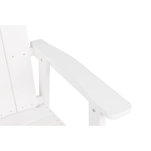 Lounge chair White color, suitable for all seasons: Outdoor lounge chair, made of sturdy HIPS material, equipped with 304 stainless steel accessories.