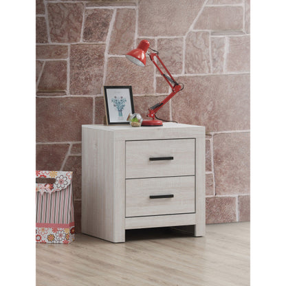 Coastal White 2-Drawer Nightstand