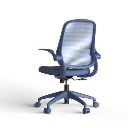 Ergonomic Color Office Chair 300lb (About 149.7kg), Home Office, Mesh Back, Integrated Molded Foam, Comfortable Sitting, Flipping Armrest, Fireproof, Rotating, Lifting Multifunctional Chair (Blue)