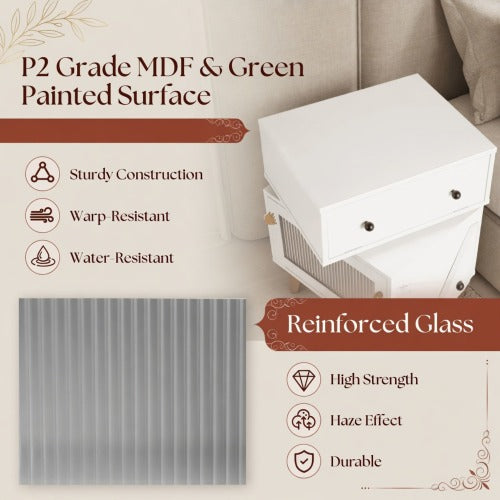 White Robot LED Nightstand