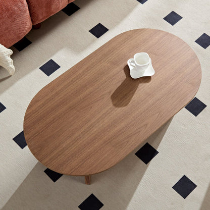 39.37inch  Oval Coffee Table, Walnut Veneer