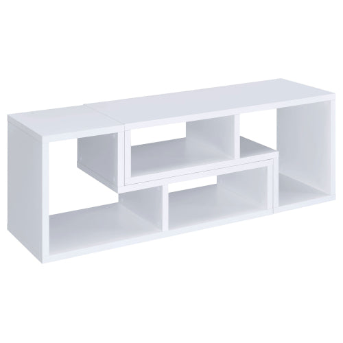 White Multi-purpose Convertible Bookcase L-Shaped Combined Storage TV Cabinet