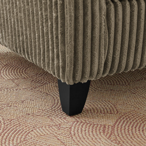 Brown Retro Corduroy Ergonomic Lazy Single Sofa Chair with Dual Armrests