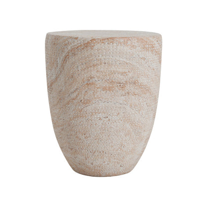 Outdoor/Indoor Lightweight Concrete Side Table,Travertine Finish