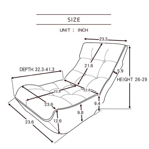 Teddy Fleece Japanese-Style 4-Segment Adjustable Floor Lazy Recliner Chair
