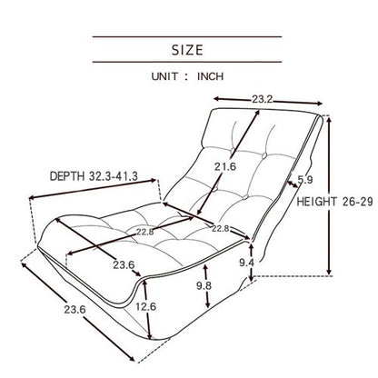 Teddy Fleece Japanese-Style 4-Segment Adjustable Floor Lazy Recliner Chair