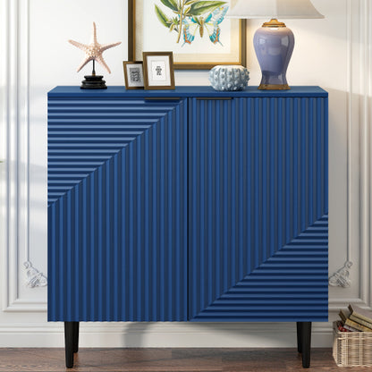 Modern Geometric Door Side Cabinet Home Accent Storage Cabinet With Metal Legs Adjustable Shelf & Anti-Tipping Device