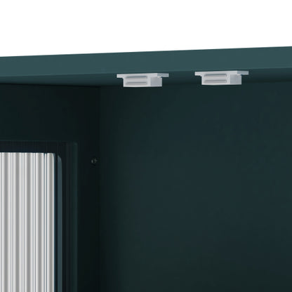 Bathroom Wall Cabinet, 3-Door Wooden Wall Cabinet with Open and Hidden Storage Space, Medicine Cabinet with Glass Door and Towel Bar for Entryway Living Room Bathroom Dining Room,Dark Green