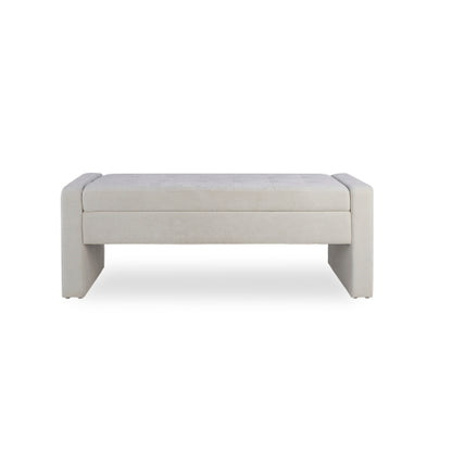 50inch  Modern Upholstered Storage Bench with Tufted Seat, Fabric Ottoman Bench for Bedroom, Entryway, or Living Room, Soft Close Hinge