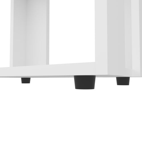 White Melamine 3-Tier Minimalist Open Display Bookcase