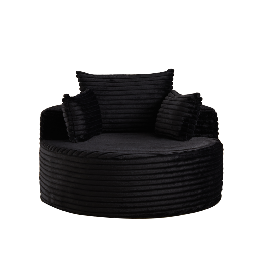 50"L Corduroy Sponge single sofa,No Assembly Required,Fluffy Modern Sleeper Chair for Living room, Bedroom, Lounge and Projection Room(Not a swivel chair.)
