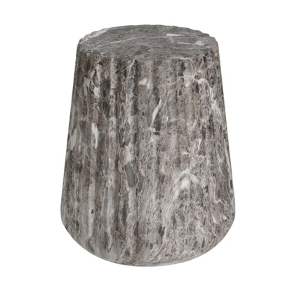 Outdoor Cleme Carved Side Table, Brown