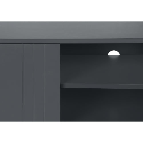Grey 60 inch TV Stand with Storage Cabinet and Open Shelf