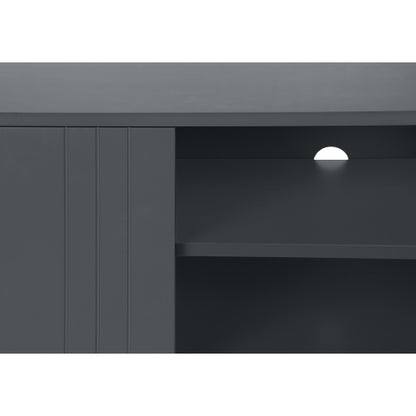 Grey 60 inch TV Stand with Storage Cabinet and Open Shelf