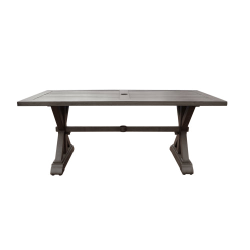 Modern Outdoor Aluminum Dining Table, Dark Gray