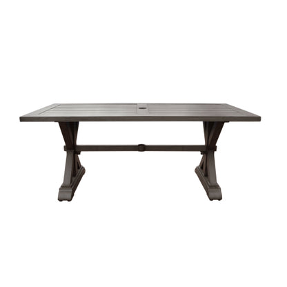 Modern Outdoor Aluminum Dining Table, Dark Gray