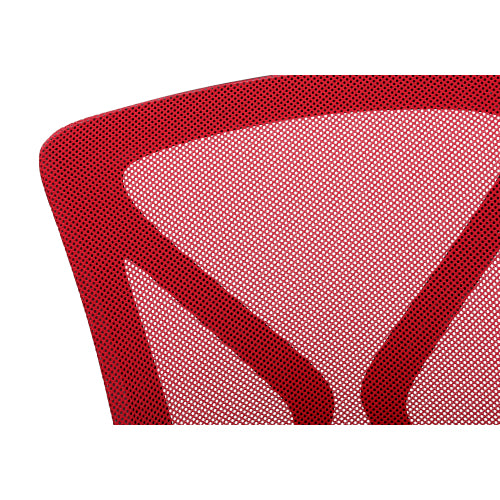 Office Chair, Adjustable Height, Swivel, Ergonomic, Armrests, Computer Desk, Work, Red Mesh, Black Metal, Contemporary, Modern