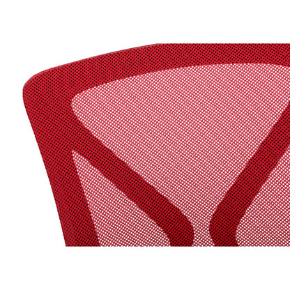 Office Chair, Adjustable Height, Swivel, Ergonomic, Armrests, Computer Desk, Work, Red Mesh, Black Metal, Contemporary, Modern