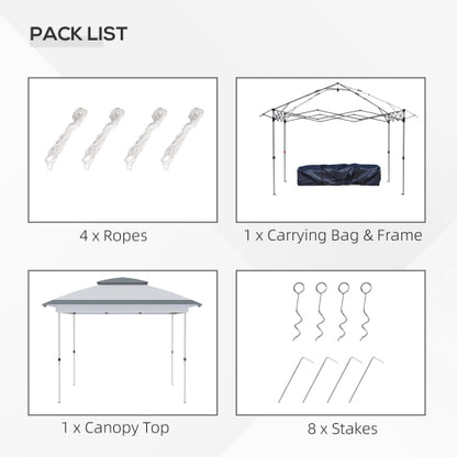 12' x 12' Pop Up Canopy Tent with Netting and Carry Bag, Instant Sun Shelter with 137 sq.ft Shade, Tents for Parties, Height Adjustable, for Outdoor, Garden, Patio, Gray
