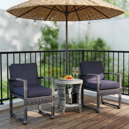 Side Table,Wicker Outdoor Coffee Table