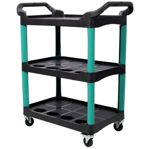 3 Tier Rolling Auto Detail Cart With Wheels,Car Wash Organizer for Detailers Garage, Workshop, Repair Shop, Storage Tool, Green&Black