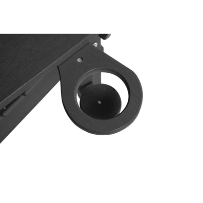 HDPE Folding Chair with Dual Cup Holder - Composite Chair with Wood Texture- Gray