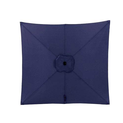 6.5 x 10 ft Navy Blue Rectangular Patio Umbrella with Crank, Tilt, Polyester UV-Resistant Canopy for Pool, Backyard & Patio (Without base)