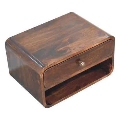 California Walnut Wall-Mounted Nightstand