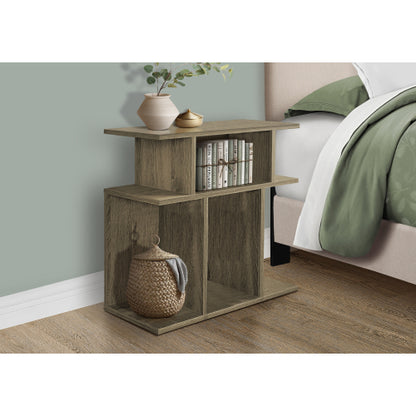3-Tier Dark Taupe Modern Open Shelf Accent Side Table
