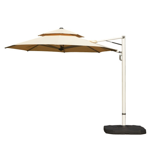 Round Cantilever Umbrella with Center Pole, Beige (Base Not Included)