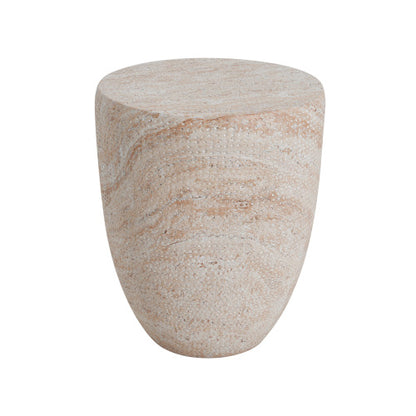 Outdoor/Indoor Lightweight Concrete Side Table,Travertine Finish