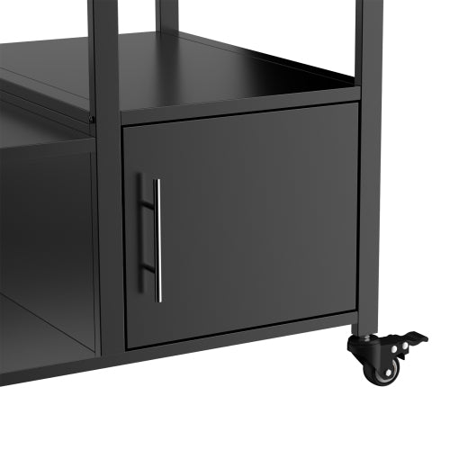 Outdoor Grill Table for Big Green Egg Style BBQ, Metal Grill Cart with Storage Box, Compatible with up to Large Green Egg, Kamado Joe Jr