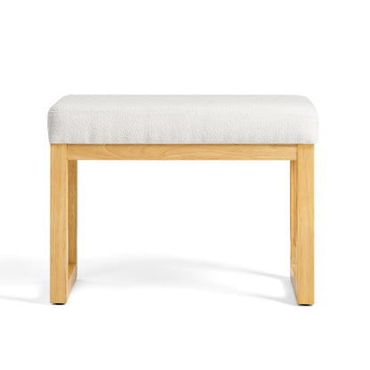 Shoe-changing bench, a shoe-changing bench with a wooden frame and a soft cushioned seat, can be placed freely and is suitable for small spaces without taking up much space - Beige