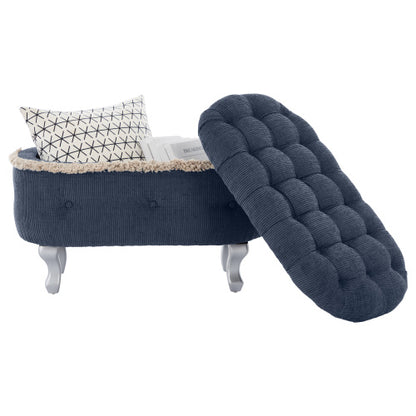 29.5'' Storage Ottoman Bench Tufted Upholstered End of Bed Bench with Fringe