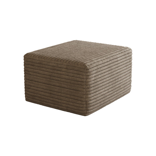 Camel Plush Corduroy Sofa Ottoman, Pre-Assembled Modular Cloud Sectional Couch with Chaise Lounge