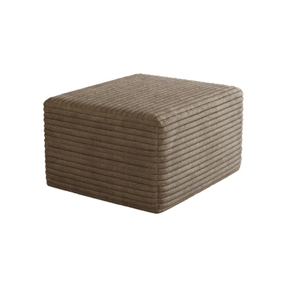 Camel Plush Corduroy Sofa Ottoman, Pre-Assembled Modular Cloud Sectional Couch with Chaise Lounge