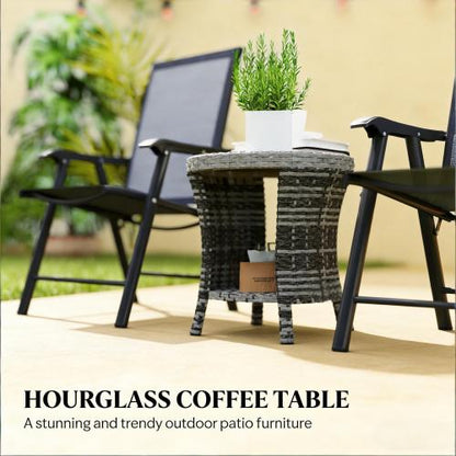 Side Table,Wicker Outdoor Coffee Table