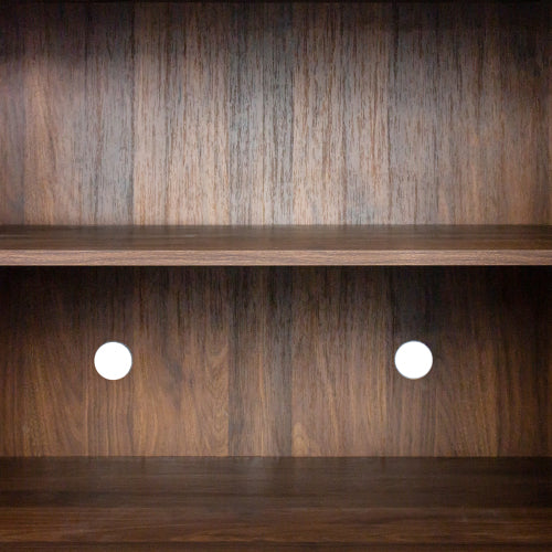 62.99in Kitchen Pantry Cabinet, Walnut Freestanding Buffet Cupboards Sideboard with Doors & Shelves