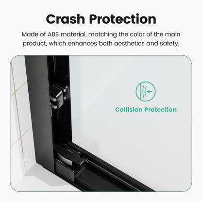 56"-60"W*72" H Semi-Frameless Double Sliding Shower Door, Bypass Shower Door, 1/4" (6mm) Thick SGCC Tempered Glass Door, Matte Black