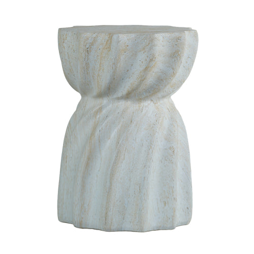 Cement Outdoor End Tables for Patio, GardenAccent Table Faux Terrazzo Accent Table, Modern Small Round Side Tablefor Outside, Tree Stump Garden Stool DrumTable indoor and Outdoor
