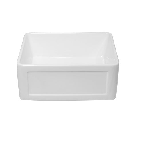 Small Farmhouse Sink - 24 x 18 x 10 inch Kitchen Sink White Apron-Front Ceramic Single Bowl Small Reversible Farm Sink Laundry Room Sink