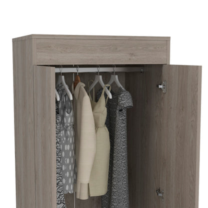 2-Door Armoire Light Gray