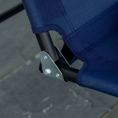 Outsunny 3-Person Porch Swing Bench with Stand & Adjustable Canopy, Armrests, Steel Frame for Outdoor, Garden, Patio, Porch & Poolside, Dark Blue