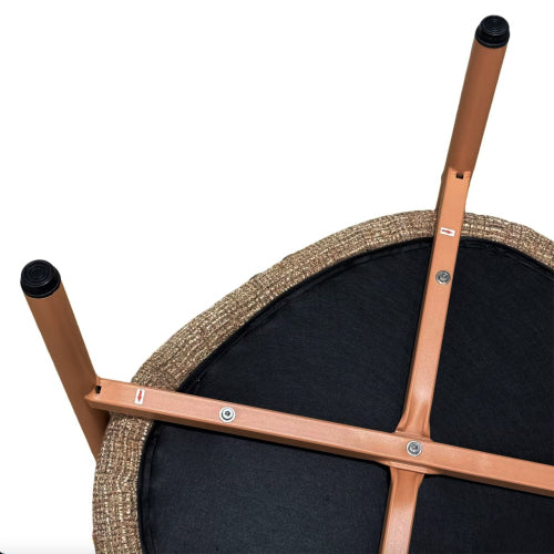 Holiday - Modern 2-Piece Accent Chair Set with Coffee Table – Apricot Brown PP & Steel Frame Sofa Set, Soft Cushioned Seating for Living Room, Lounge, Balcony (2 Chairs + 1 Table)