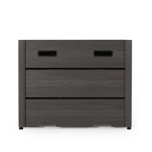 Outdoor 31" WPC Base Square Propane Fire Pit - 40,000 BTU, Grey