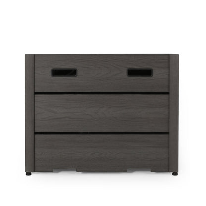 Outdoor 31" WPC Base Square Propane Fire Pit - 40,000 BTU, Grey