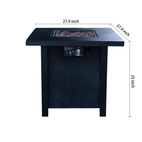 25" H Outdoor Patio Propane Gas Fire Pit Table - 50,000 BTU High-temperature-resistant carving process for environmentally friendly materials with the effect of rattan weaving grain