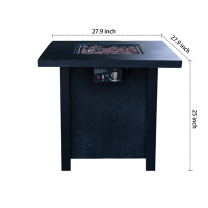 25" H Outdoor Patio Propane Gas Fire Pit Table - 50,000 BTU High-temperature-resistant carving process for environmentally friendly materials with the effect of rattan weaving grain