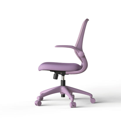 Ergonomic Color Office Chair 300lb (About 149.7kg), Home Office, Mesh Back, Integrated Molded Foam, Comfortable Sitting, Flipping Armrest, Fireproof, Rotating, Lifting Multifunctional Chair (Purple)